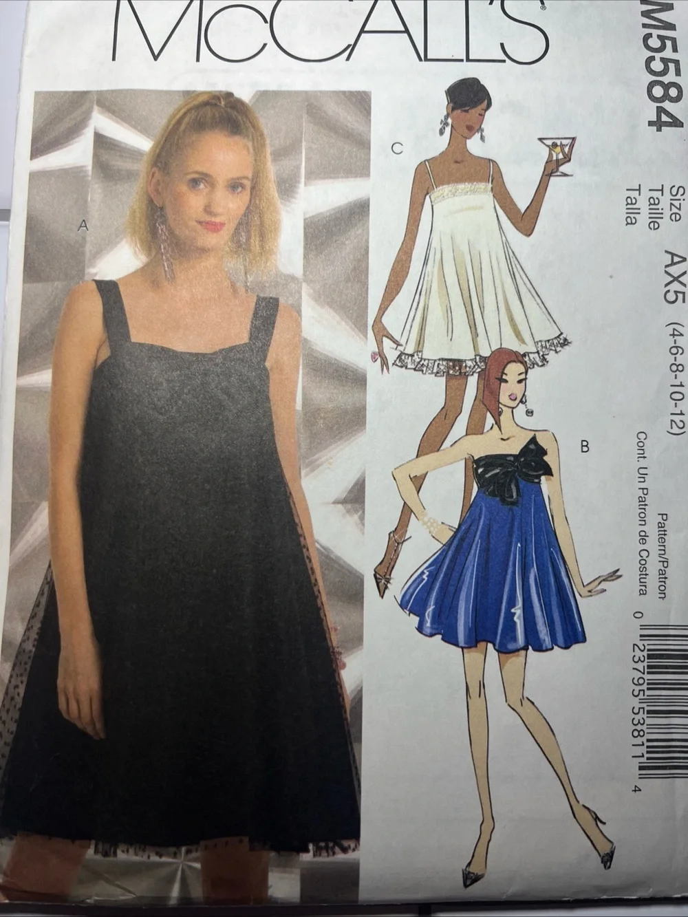 McCall’s M5584 Sewing Pattern Size AX5 Opened
